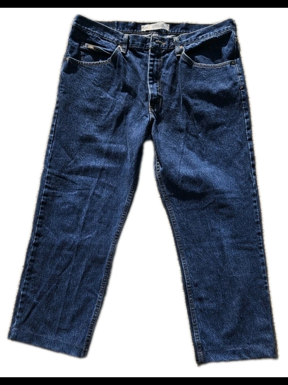 NWOT Lee Men's Regular Fit Straight Leg Jeans 38x29 Dark Stonewash Blue